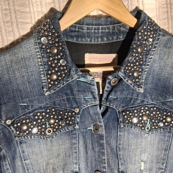 Vintage Western Cowgirl Festival Parasuco Studded Denim Women's Jacket - Picture 4 of 17